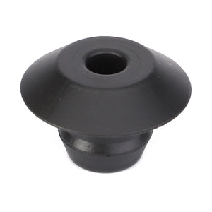 A black rubber grommet with a flared collar and central hole, suitable for various Massey Ferguson models, Product Name AGCO | Grommet - 3713405M2 by AGCO.