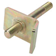 The AGCO Mounting - Acw5257480, branded by AGCO, is a metal bolt with threads on both ends that is affixed to a square metal bracket, as shown against a white background. Currently, there is no additional product description information available.