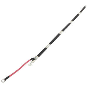 The AGCO | Bar - Acp0291630 from AGCO is a long, thin metallic strip featuring evenly spaced attachments and a pink insulated wire extending from one end. Currently, there is no additional product description available.