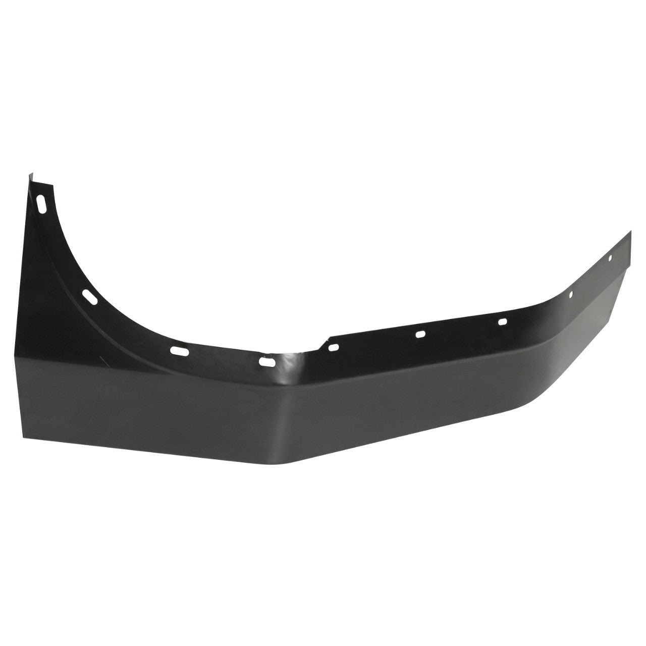 A curved black AGCO Fender, Right (Not In Epsilon) - 3713977P2 with multiple mounting holes along the edges, designed for machinery protection and compatible with various Massey Ferguson models.