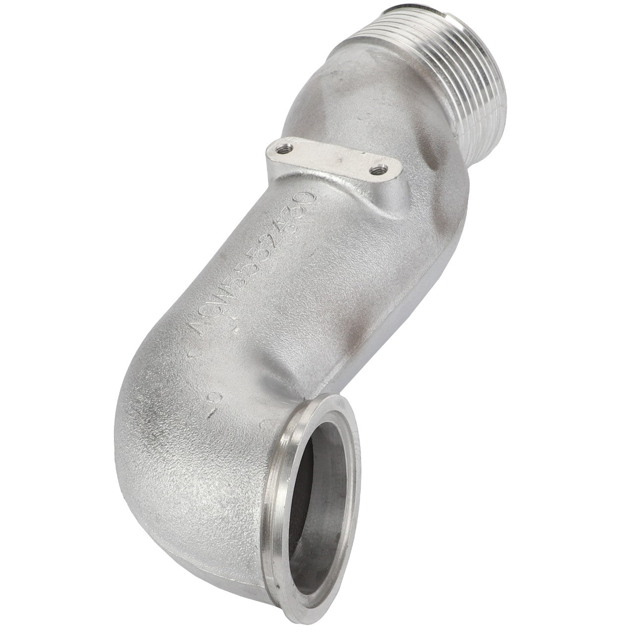 Image of an AGCO Air Pipe (Acw5552430) metal elbow connector with threaded ends, designed for plumbing or industrial use. No current product description information is available.