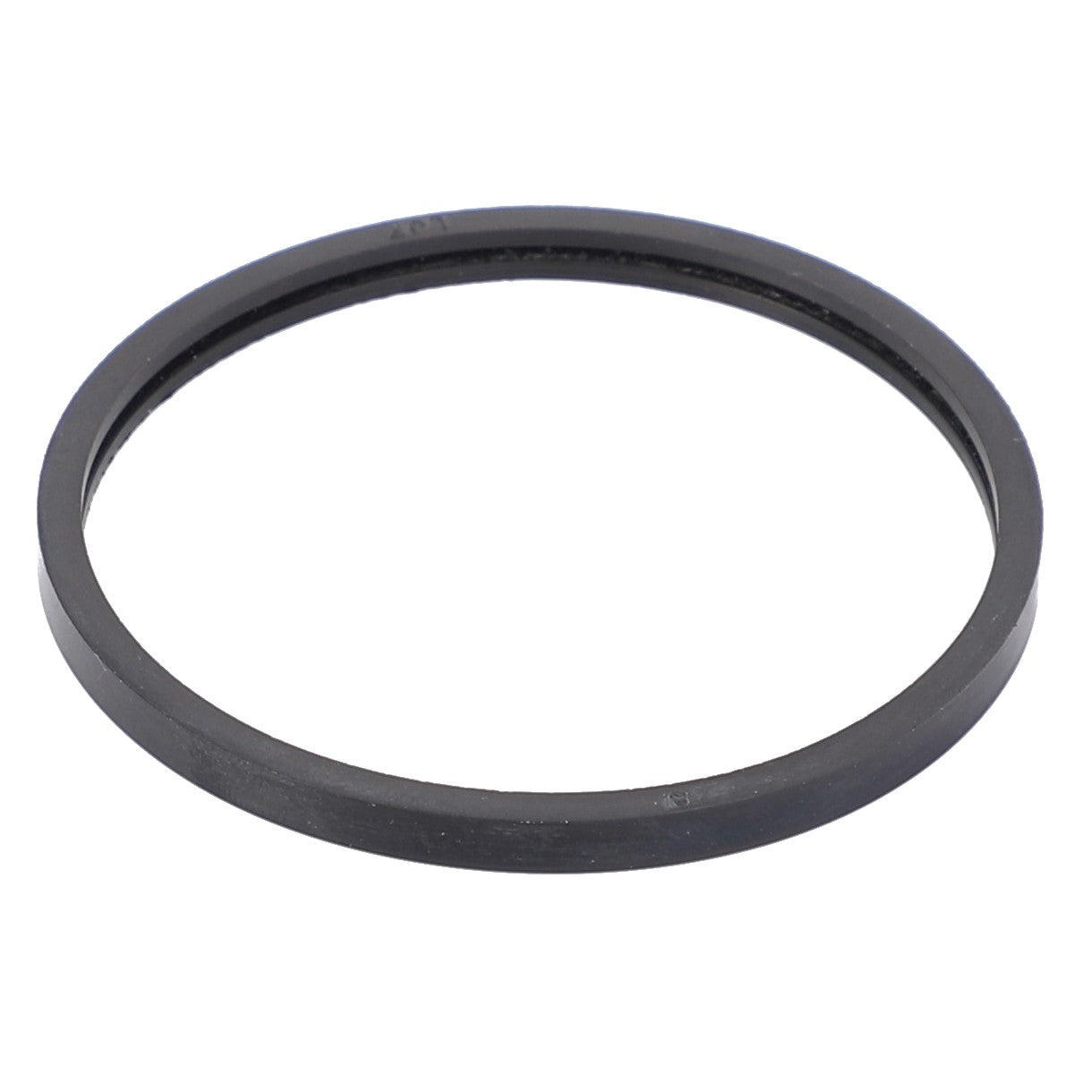 A circular black rubber gasket ring from AGCO, compatible with machinery such as Fendt or Massey Ferguson, displayed on a white background, called the Sealing Washer - F119200050050.