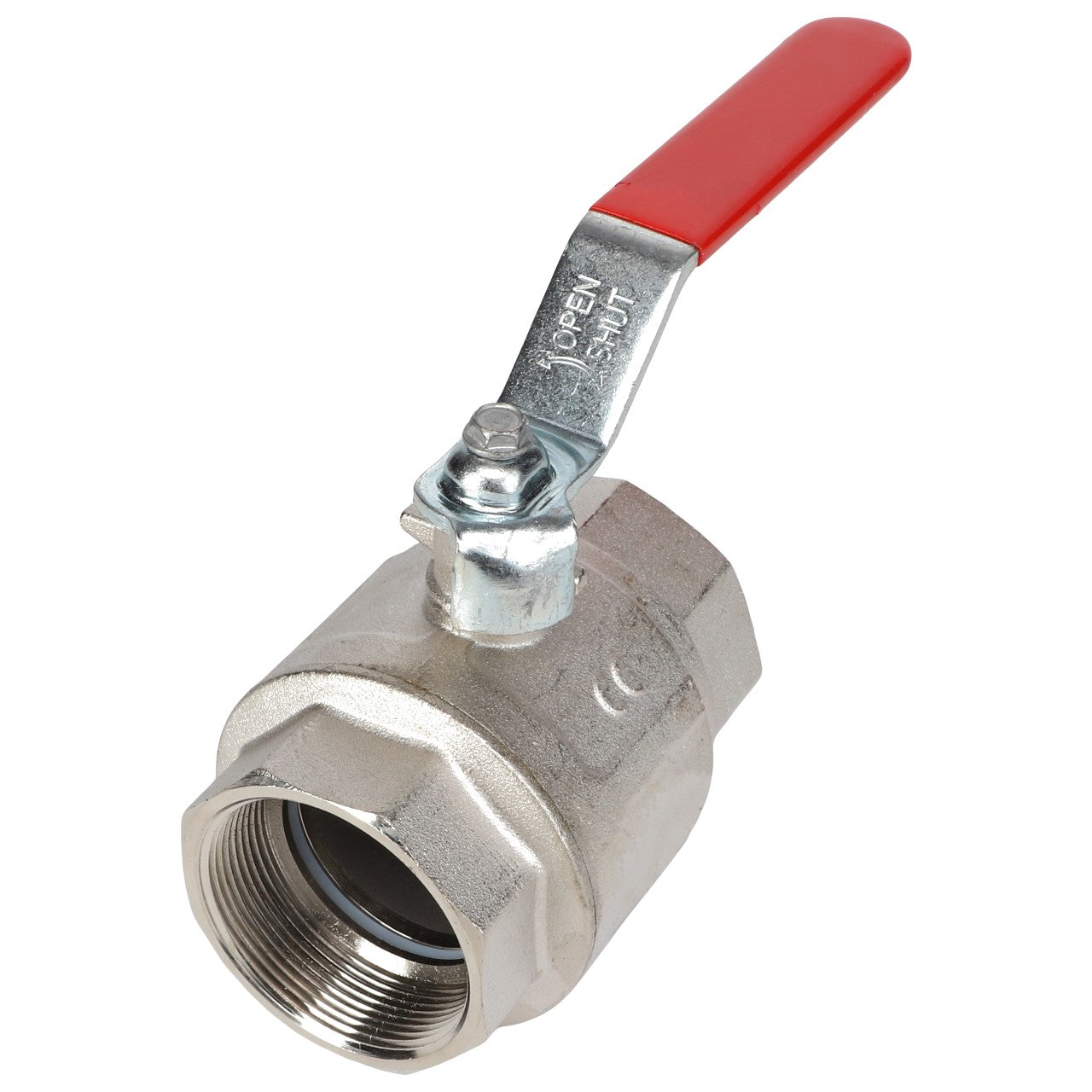 A ball valve from the AGCO brand, model AG334318, featuring a metallic body and a red lever handle in the open position. No additional product description information is currently available for this item.