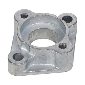 Photo of the AGCO retainer (model number AL521647), a metallic mounting bracket with a central circular hole and three additional holes for screws or bolts. The bracket features a roughly triangular shape with rounded edges. No current product description information is available.