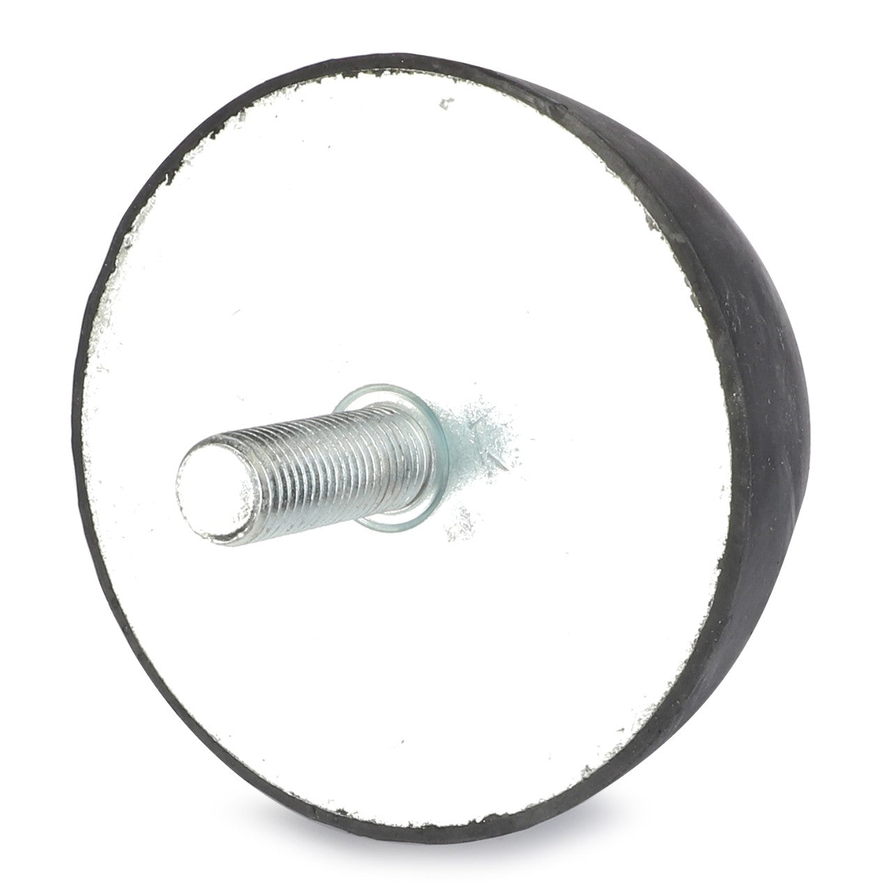 The AGCO Shock Absorber, Mower Cutting Bar - Fel152136 is a black rubber stopper with a metal threaded rod protruding from its center, designed for peak efficiency and maximum uptime.