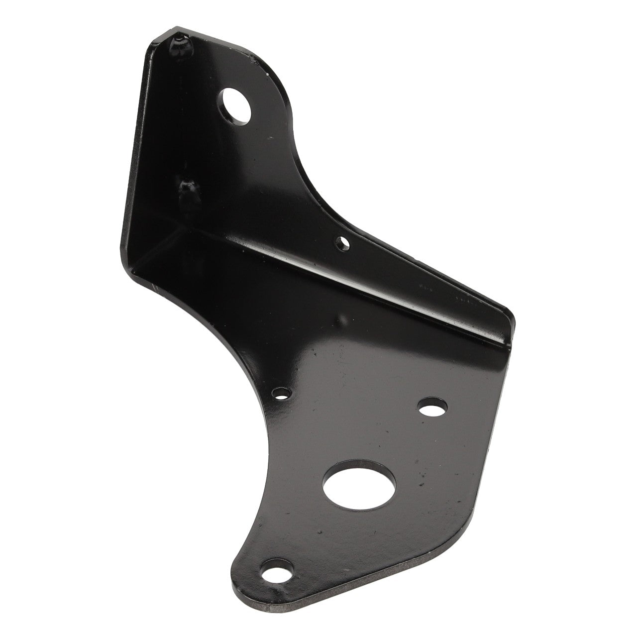 The AGCO Bracket - Acp0327960 is a black metal bracket featuring multiple holes for mounting or securing components, though a detailed product description is currently unavailable.