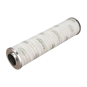 The AGCO Engine Oil Filter Cartridge - X899980221100 features a cylindrical design with metallic ends, a white body, and is labeled "Pall" and "Coreless," providing maximum protection.