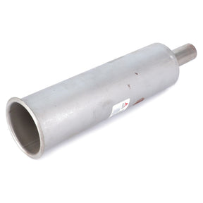 A cylindrical metal tube with a slightly wider opening on one end, commonly used as an exhaust component, bears a label near the wider opening identifying it as an AGCO Filter Housing - H514860060200 suitable for Fendt models.