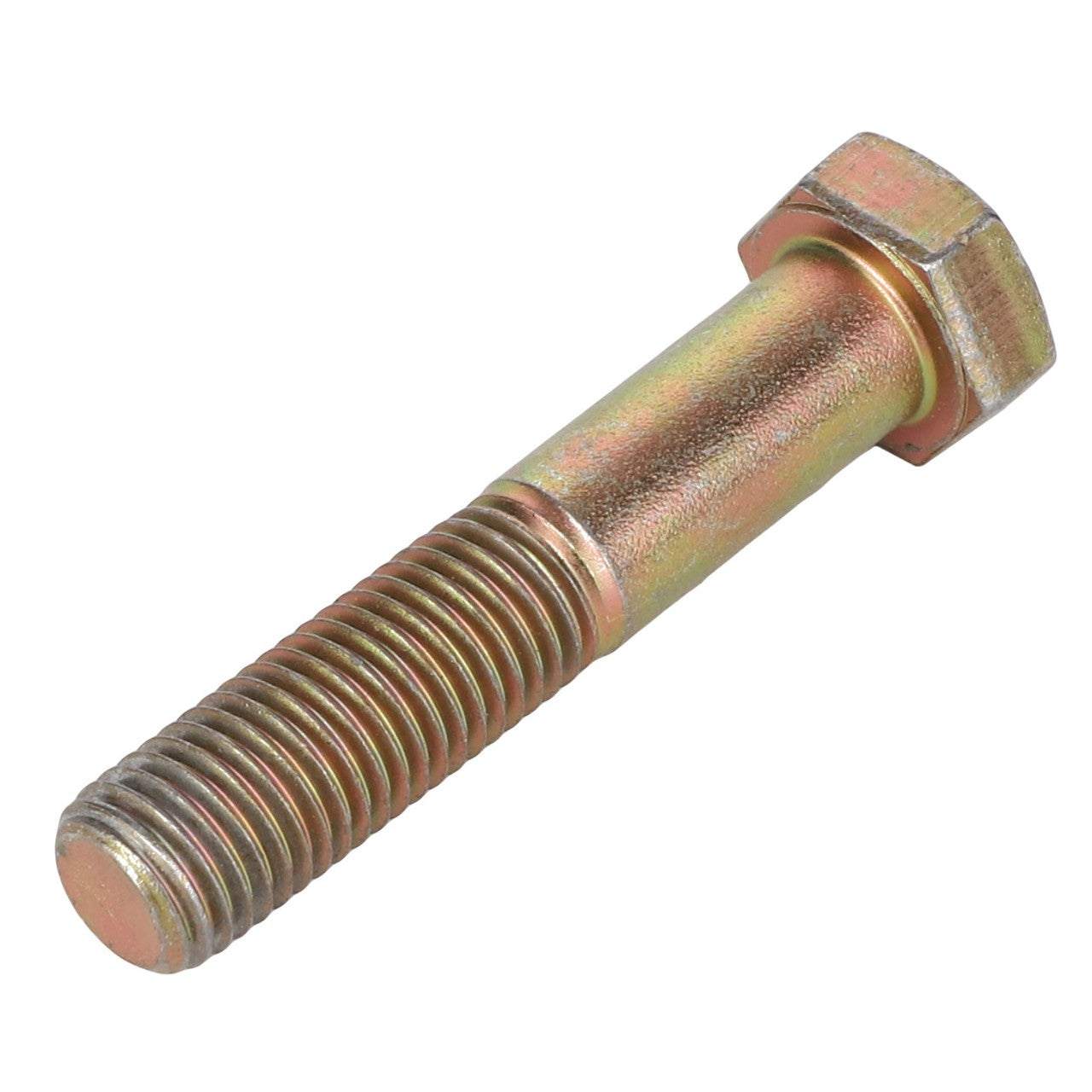 A close-up image of the AGCO | SCREW - AL5002909 bolt, featuring a hexagonal shape, threaded end, metallic finish, and gold coloration is showcased. No current product description information available.