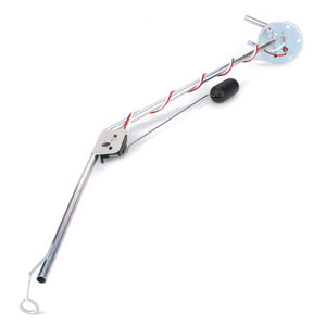 AGCO Fuel Level Gauge - 3787791M1 featuring a metal antenna assembly with a coiled red and white wire. One end has a mounting plate, while the other end features a hook and cylindrical component, designed for Massey Ferguson models.