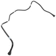 The AGCO Tube - Acw0150080 is a black, curved automotive brake line with various bends and contours, featuring connectors at both ends.