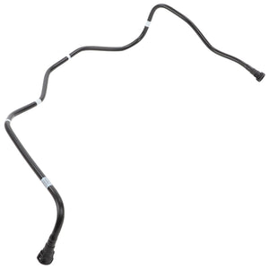 The AGCO Tube - Acw0150080 is a black, curved automotive brake line with various bends and contours, featuring connectors at both ends.