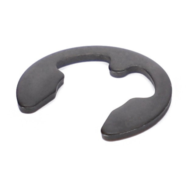 An AGCO Circlip - 1440988X1, a small metallic E-shaped 11mm retaining ring against a white background, compatible with Fendt Models and Massey Ferguson Models.