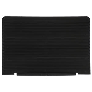 A black rectangular AGCO Instrument Panel Curtain, model number 4294268M1, featuring horizontal grooves running across its surface, reminiscent of the sleek design found in Massey Ferguson machinery.