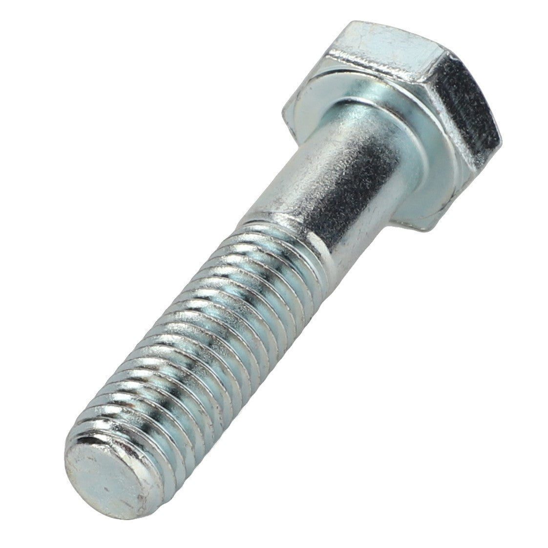 A close-up view of the AGCO Hexagonal Head Bolt (0901-11-01-00) with a threaded shaft and a precisely machined hexagonal head.