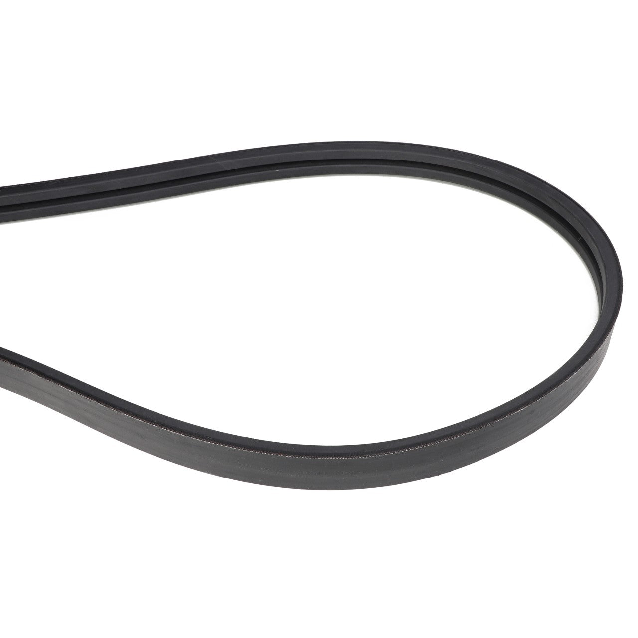 The AGCO Belt - Acw1846360, a black rubber drive belt seamlessly looped into an oval shape, awaits its role in powering machinery.