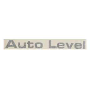 A white sign in the shape of a rectangle, featuring "Auto Level" written in gray, uppercase letters is displayed. The product name is AGCO | DECAL - D49130007 by AGCO. Product description details are currently unavailable.