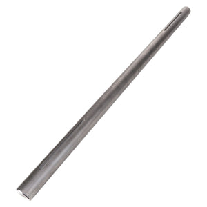 Product Description: The AGCO | IDLER SHAFT - AG726222 is a sleek, cylindrical metal rod featuring two precisely machined parallel grooves running along its length.