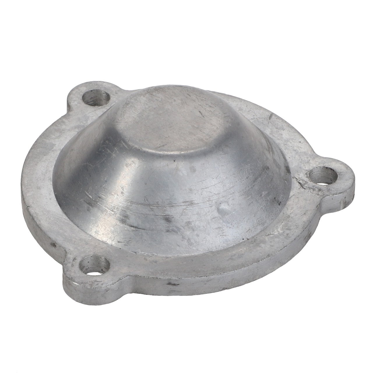 The AGCO Bearing Cap - Acy1100280 is a metal dome-shaped cover featuring three protruding tabs, each with a hole for mounting. No additional product description information is available at this time.