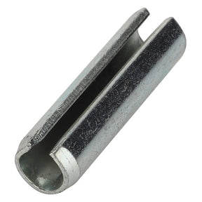 Close-up of the AGCO Roll Pin - Fel108745, a silver cylindrical spring pin with a longitudinal slit, shown against a plain white background.