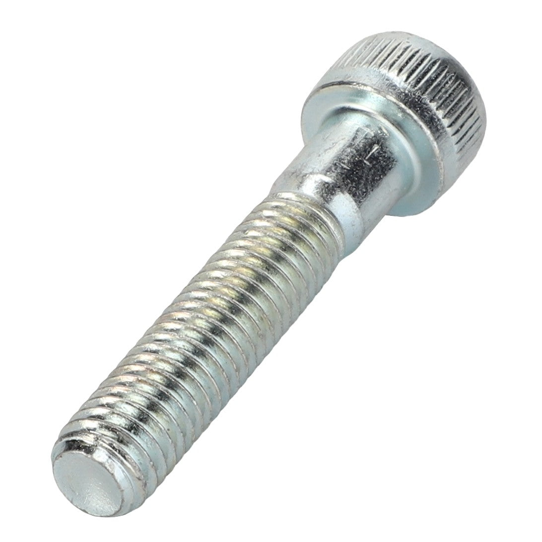 A close-up image of the AGCO Screw - La14306774, featuring a metallic threaded shaft and a round, knurled head. This AGCO product is oriented diagonally in the image.