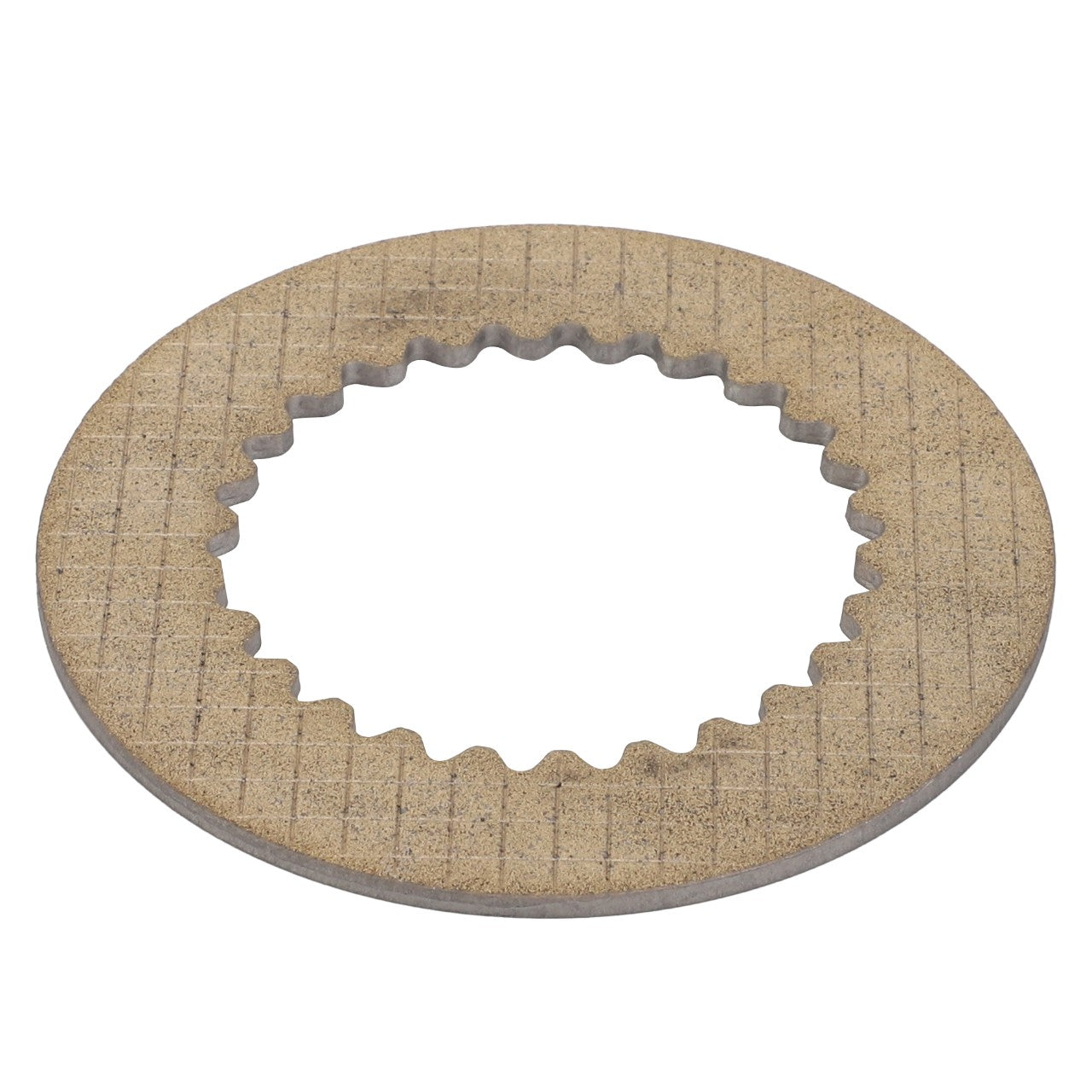 The AGCO Inner Disc - F339300020610 is a circular toothed friction disc featuring a textured surface with an open center, designed for high friction stability and superior performance.