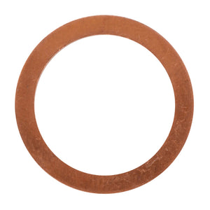 Introducing the AGCO | Sealing Washer - Va023276, a flat, circular copper washer with a smooth surface and a central hole, commonly utilized in plumbing and mechanical applications.