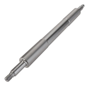 A cylindrical metal rod from AGCO, model M222Pp0101050, boasts a smooth, polished surface and threaded ends on both sides, reminiscent of the precision engineering found in Fendt Vario machinery.