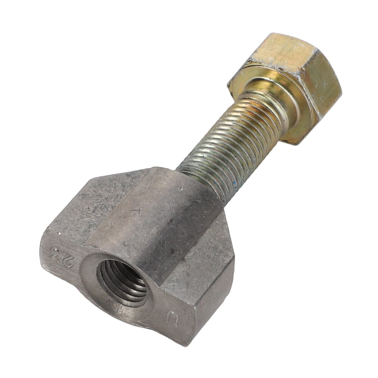 A metal bolt with a hexagonal nut and a large wing-shaped base by AGCO, known as the BOLT - D46100565. No current product description information is available.