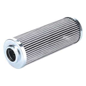 AGCO's Hydraulic Filter Cartridge - ACP0329930 is a cylindrical metal filter with a mesh texture and flat end caps on both sides, ideal for protecting sensitive hydraulic components in Massey Ferguson machinery.
