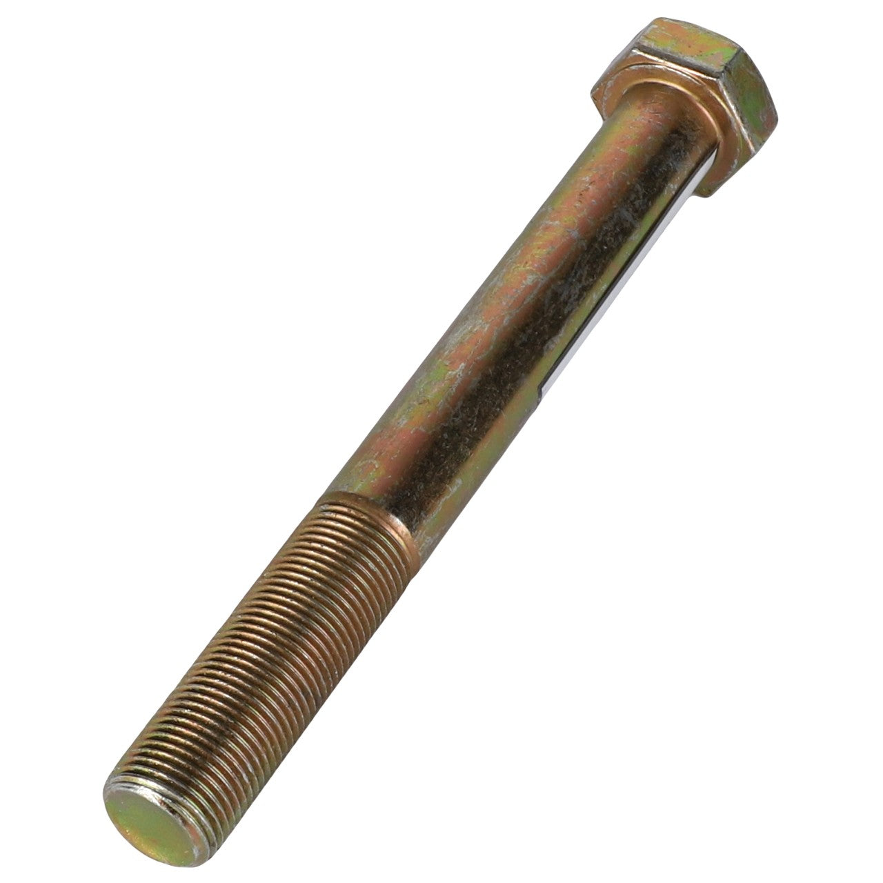 A robust metallic AGCO Hexagonal Head Bolt - Acp0021990 featuring a precisely threaded end.