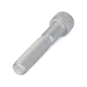 A close-up image of the AGCO | Hex Socket Screw - La14422634, featuring a silver metal bolt with a knurled head and threaded body. The screw is positioned at a slight angle on a white background.