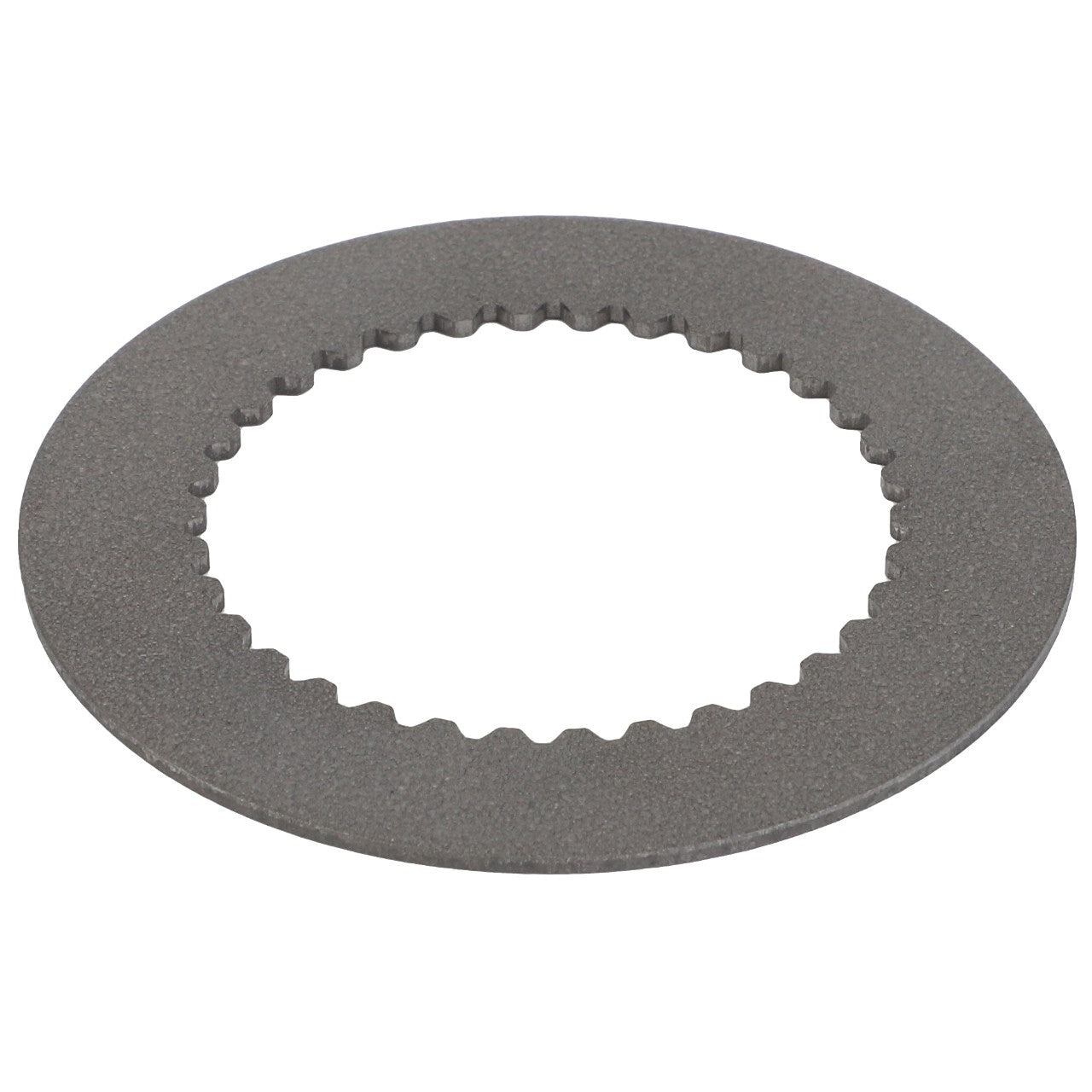 AGCO's Inner Disc - F380303020250 is a circular, metallic clutch plate featuring an outer smooth edge and an inner toothed edge, precision machined for quality installations, showcased on a white background.