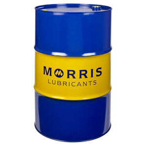 A blue and yellow AGCO Oil VACC3367 barrel with a closed top, perfect for maintaining your Valtra tractor.