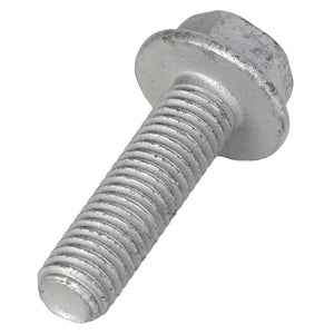 Close-up of the AGCO Hex Flange Head Machine Screw (Acw1040800) featuring a silver finish, threads running along its length, and a flanged head.