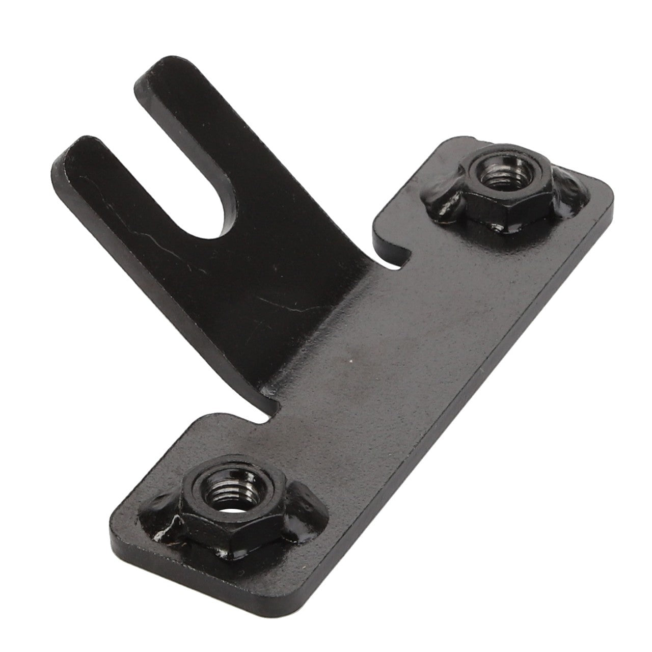 The product description details the AGCO | Bracket - Acw078708B from the brand AGCO, a black metal bracket featuring a U-shaped slot and two threaded nuts. Additional specifications are currently unavailable.