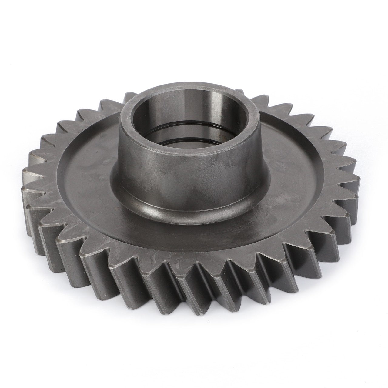 AGCO's Gear - 3612499M2 is a metallic gear featuring a central cylindrical hub and perimeter teeth, specifically designed for mechanical applications, ensuring enhanced machinery performance.