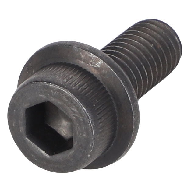 Close-up image of the dark-colored AGCO Hex Socket Screw - V588704600 with a partially threaded shank, commonly used in Massey Ferguson models.