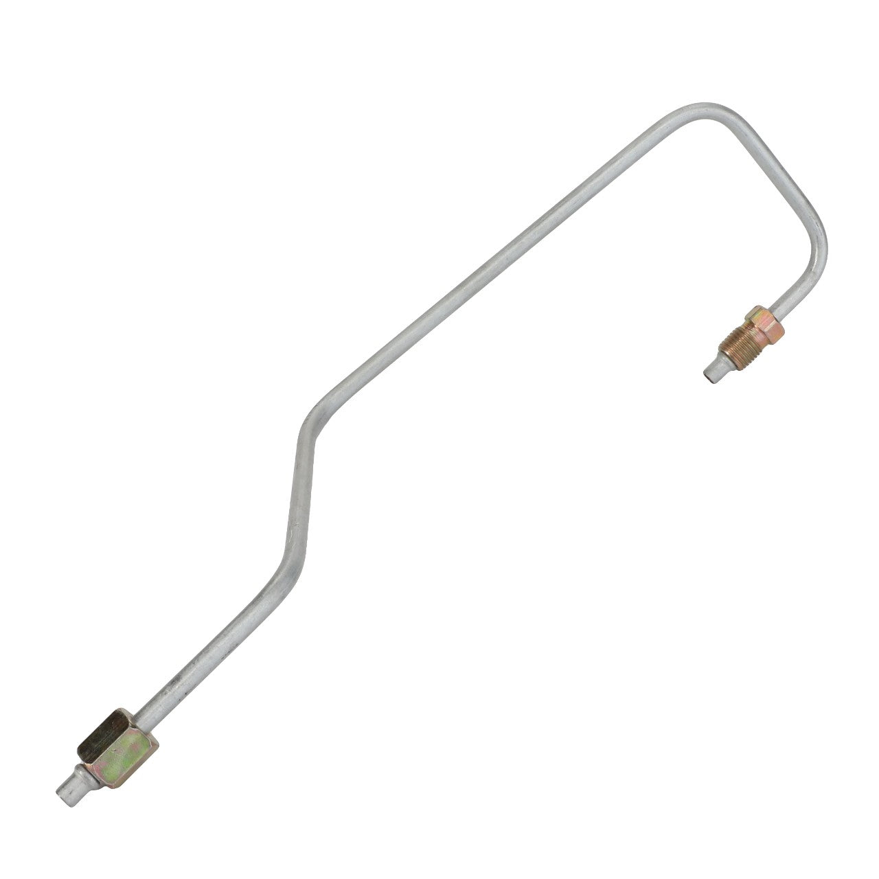 The AGCO Fuel Line - Acp0209290 is a metal pipe featuring bent segments and threaded fittings on both ends, potentially used in mechanical or hydraulic systems. Detailed product description currently unavailable.