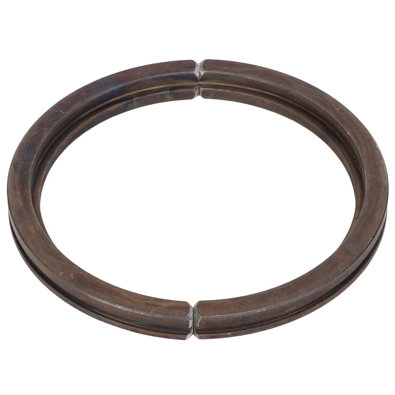 The AGCO | SNAP RING - AG725280, a split metallic ring featuring a small gap, is specifically designed for mechanical or industrial applications.