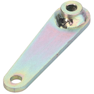 The AGCO Sensor Arm - Acw2436370 is a metal lever arm with a hole at each end, designed for mechanical connection and pivoting purposes.