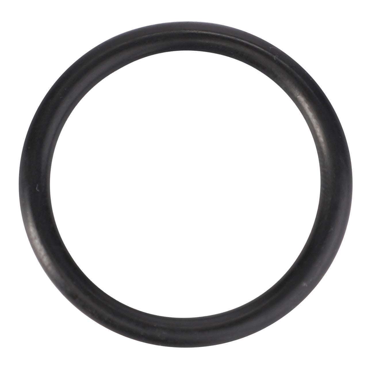 The AGCO | O-Ring - 3007357X1, a black rubber O-ring crafted from high-quality materials, viewed from above against a white background.