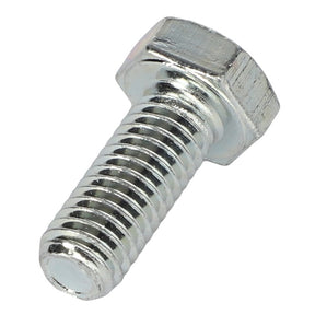 A detailed close-up view of the AGCO HEX CAP SCREW - AL5002051, showcasing its shiny, silver finish, threaded shaft, and hexagonal head against a plain white background.
