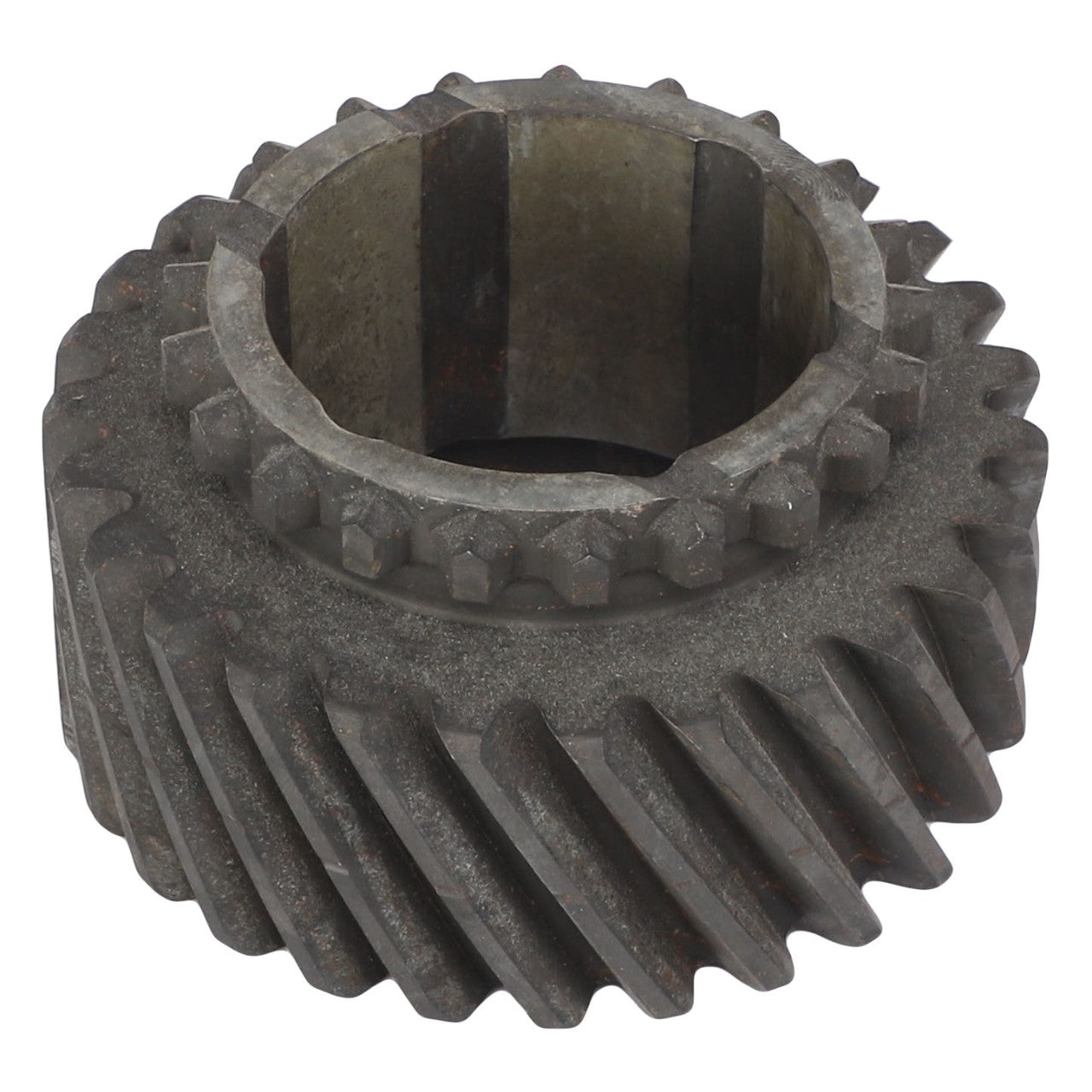 A close-up of the AGCO | Helical Gear - Acw1687540, showcasing its intricate metal design and helical gears.