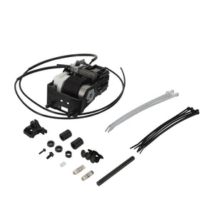 Image of the AGCO ADJUSTER - V30350200 components, including wires, zip ties, connectors, and a motor assembly spread out on a white background.