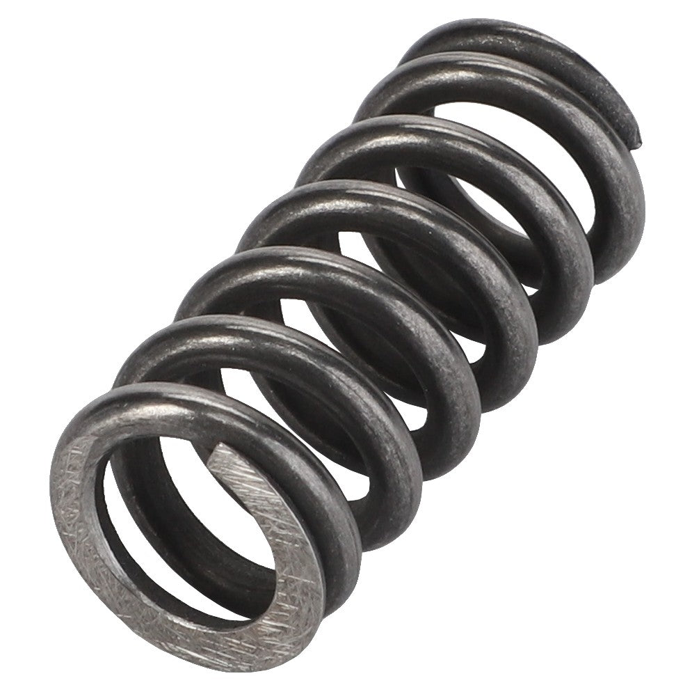 Close-up image of the AGCO | SPRING - V30989500 metal compression spring with a coiled design, typically used in mechanical applications to store energy and resist compressive forces.