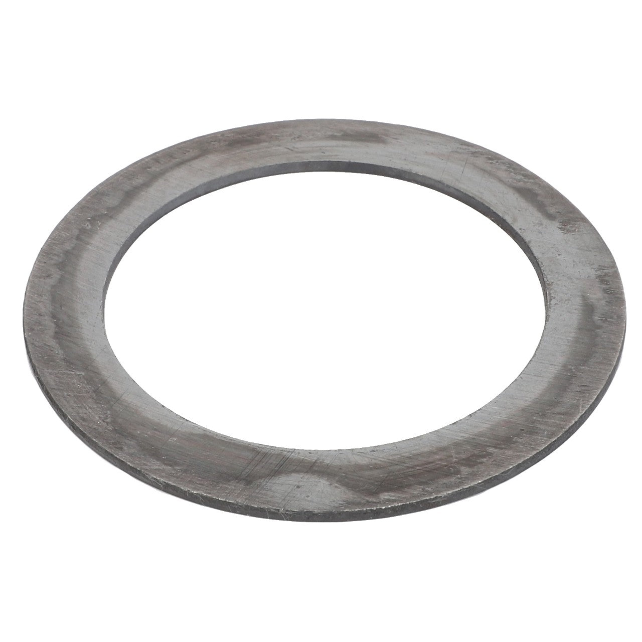 A flat, circular metal washer with a large central hole and a thin, uniform width, identified as AGCO | Shim - F180100080299 from the brand AGCO, shown on a white background. No Current Product Description Available.