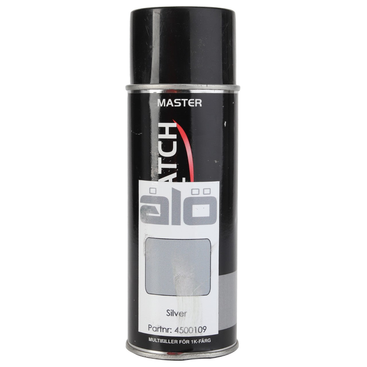 A black and silver spray paint can with the brand name "AGCO" and the word "Master" on it, labeled as silver color. Part number: AL4500109. No current product description information available.