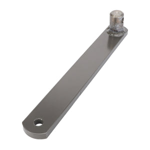 The AGCO | ARM - D28285198 is a metal lever featuring a cylindrical knob on one end and a hole on the opposite end, displayed against a white background. No current product description information provided.