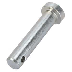 The AGCO PIN - D28280382 is a cylindrical metal pin featuring a flat head with a small hole near the opposite end. No further product description information is available at this time.